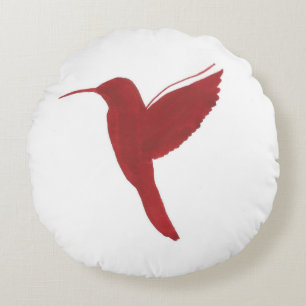 Roter Kolibri Rundes Kissen