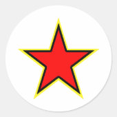 Roter Kommune Runder Aufkleber (Vorderseite)