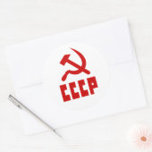 Roter Kommunist CCCP Russischer Hammer und Sichel Runder Aufkleber (Umschlag)