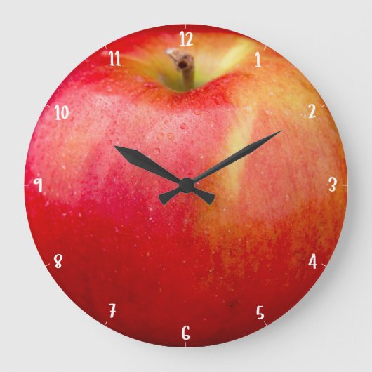ROTER KÖNIGER APFEL GROßE WANDUHR (Vorderseite)