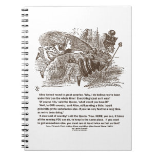 Roter Königin-Betrieb Alices, zum im gleichen Notizblock