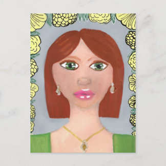 Roter Kopf AkrylGirl Postkarte
