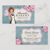 Roter Kopf mit Brown-Augen-Kuchen-Bäckerei Visitenkarte (Vorne/Hinten)