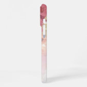 Roter Korallenrost Blush Pink Blume iPhone Hülle (Linke Seite)