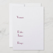 Roter Korkenzieher-Stilett-Schuh und Einladung (Rückseite)