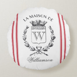 Roter Körner Sack Custom Familienwappen Rundkissen Rundes Kissen