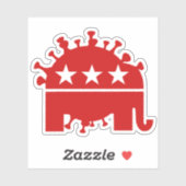 Roter Koronavirus Elephant 2020 Aufkleber (Blatt)