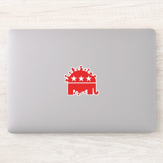 Roter Koronavirus Elephant 2020 Aufkleber (Computer)