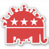 Roter Koronavirus Elephant 2020 Aufkleber (Vorderseite)