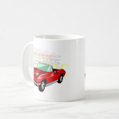 Roter KorvetteStingray oder Sting-Strahlnsportauto Kaffeetasse (Vorderseite Links)