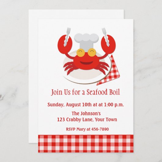 Roter Krabbenkohl Einladung (Vorne/Hinten)