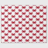 Roter Krabbenmuster an der Küste in Weiß Geschenkpapier (Flach)