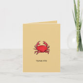Roter Krabbensand Danke Note Card (Vorderseite)