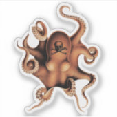 Roter Krake Aufkleber (Vorderseite)