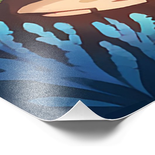 Roter Krake Fotodruck (Ecke)