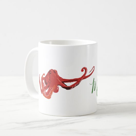 Roter Krake Kaffeetasse (Vorderseite Links)