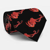 Roter Krake Krawatte (Gerollt)
