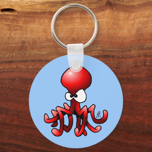 Roter Krake Schlüsselanhänger (Vorderseite)