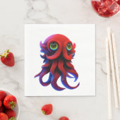 Roter Krake Serviette (Beispiel)