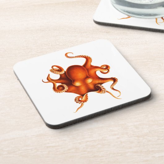 Roter Krake Untersetzer (Linke Seite)