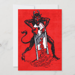 Roter Krampus schneidet Herz