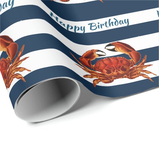 Roter Kräuterkrebs im Küstenbereich Geschenkpapier (Rolleneckpunkt)