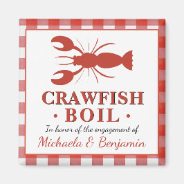 Roter Krawfisch Boil Seafood Party Verlobung Picni Magnet