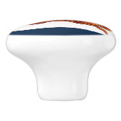 Roter Krebs an der Küste - Nautische Streifen Keramikknauf (Seitenansicht)