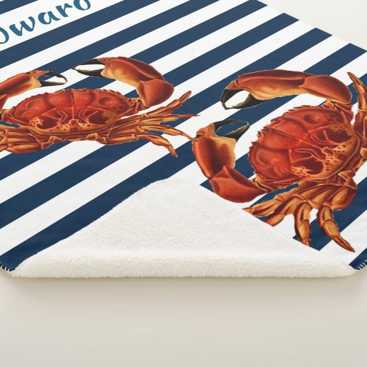 Roter Krebs an der Küste - Nautische Streifen Sherpadecke (3/4)