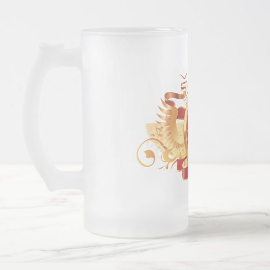 Roter Krebs Baron-"Tierkreis" 16-Unze-mattierte Mattglas Bierglas (Links)