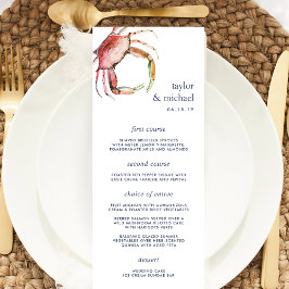 Roter Krebs | Nautical Wedding Menu Card Menükarte