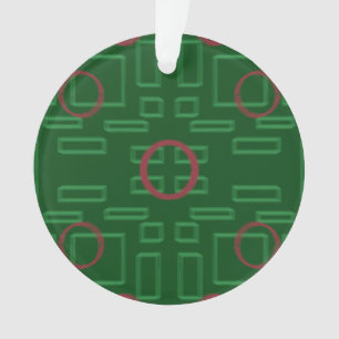 Roter Kreis auf der grünen geometrischen Acrylschm Ornament