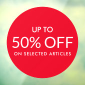 Roter Kreis Bis zum benutzerdefinierten %-Verkäufe Fensteraufkleber (Blatt 3)