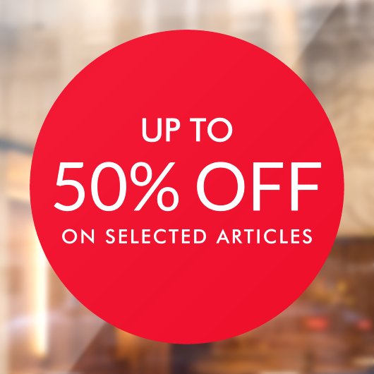 Roter Kreis Bis zum benutzerdefinierten %-Verkäufe Fensteraufkleber (Blatt 2)