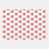 Roter Kreis Grüne Streifen Weihnachtsmuster Geschenkpapier Set (Vorderseite 3)