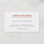 Roter Kreis-Logo für Koch, Catering, Bäckerei Visitenkarte (Rückseite)