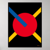 Roter Kreis mit Blau und Gelb Bars Bauhaus Poster (Vorne)
