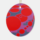 Roter Kreis und dunkelblaue lila abstrakte Kunst Keramikornament (Links)