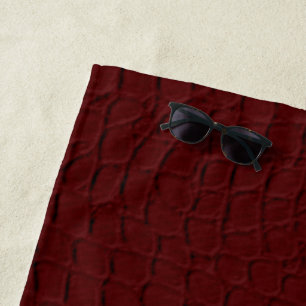 Roter Krokodilhautdruck Strandtuch
