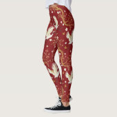 Roter Kronenkranich-Sakura-Muster (1) Leggings (Links)