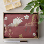 Roter Kronenkranich-Sakura-Muster (1) Seidenpapier (Geschenk)