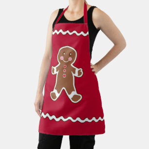 Roter Küchen-Schürze Gingerbread Boy Schürze