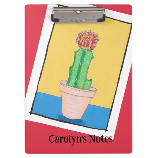 Roter Kugelkaktus in einem Topf, sonderbar, person Klemmbrett (Vorderseite)