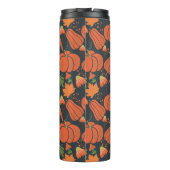 Roter Kürbis nahtlos Muster und Karotten Thermosbecher (Rückseite)