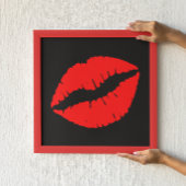 Roter Kuss auf Schwarz Poster