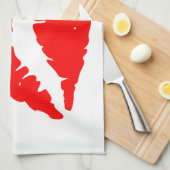 Roter Kuss Geschirrtuch (Viertel Falte)