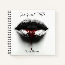 Roter Kuss Journal — Benutzerdefinierter Name & Ti Notizblock