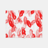 Roter Kuss-Liebe-Lippenentwurf Fleecedecke (Vorderseite (Horizontal))