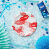 Roter Kuss-Liebe-Lippenentwurf Pappteller (Party)