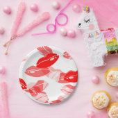 Roter Kuss-Liebe-Lippenentwurf Pappteller (Party)